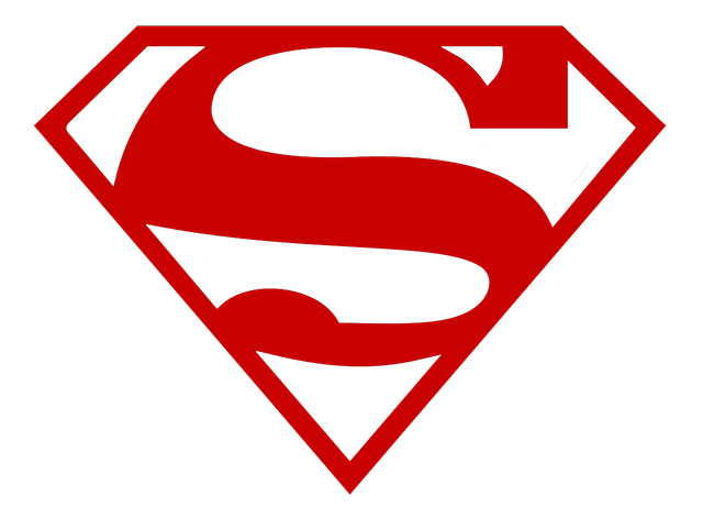 Red Superman Logo Background PNG Image