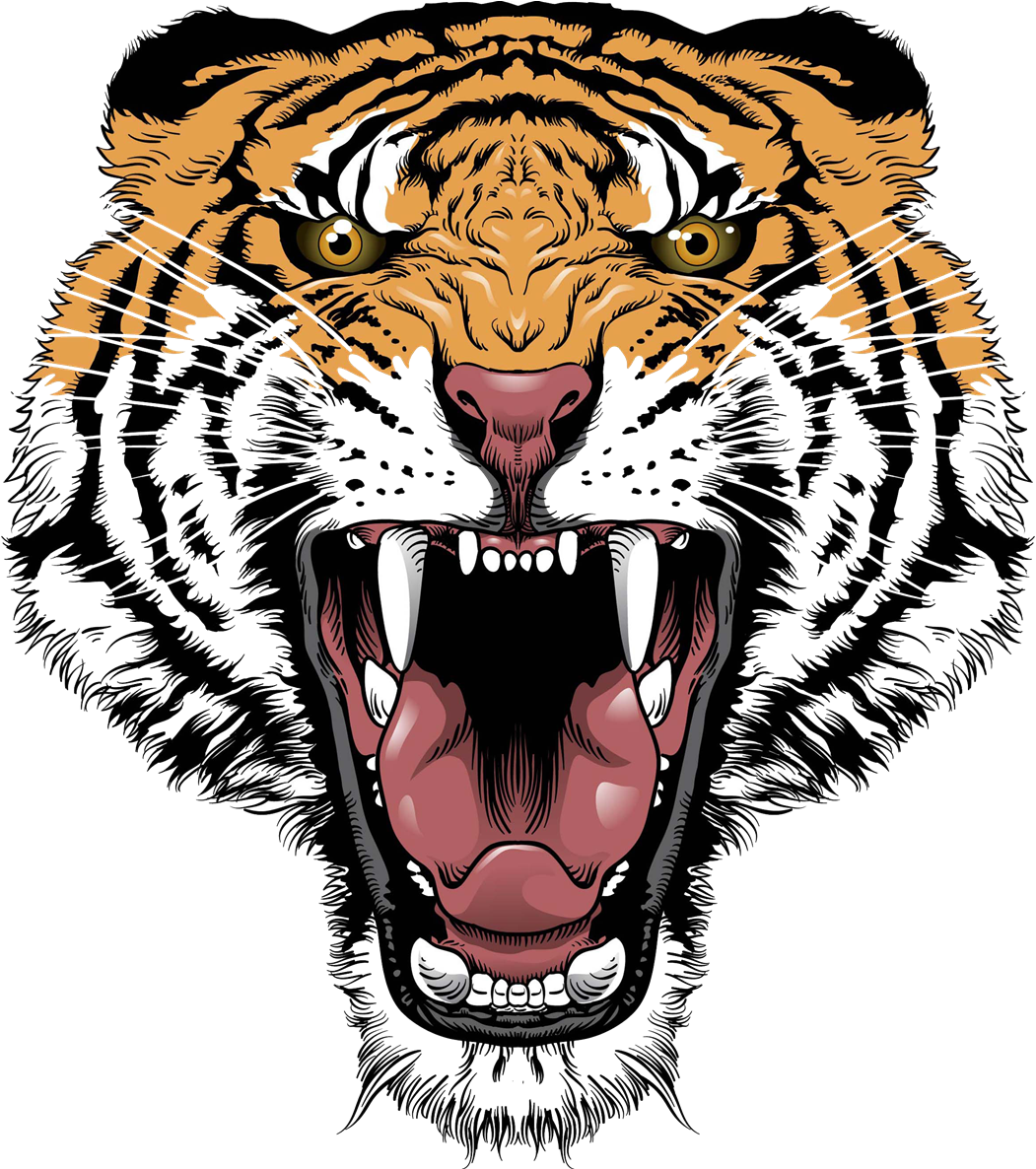 Tatouage de tigre rugissant transparent libre PNG