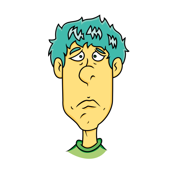 Unhappy Guy Vector Free PNG