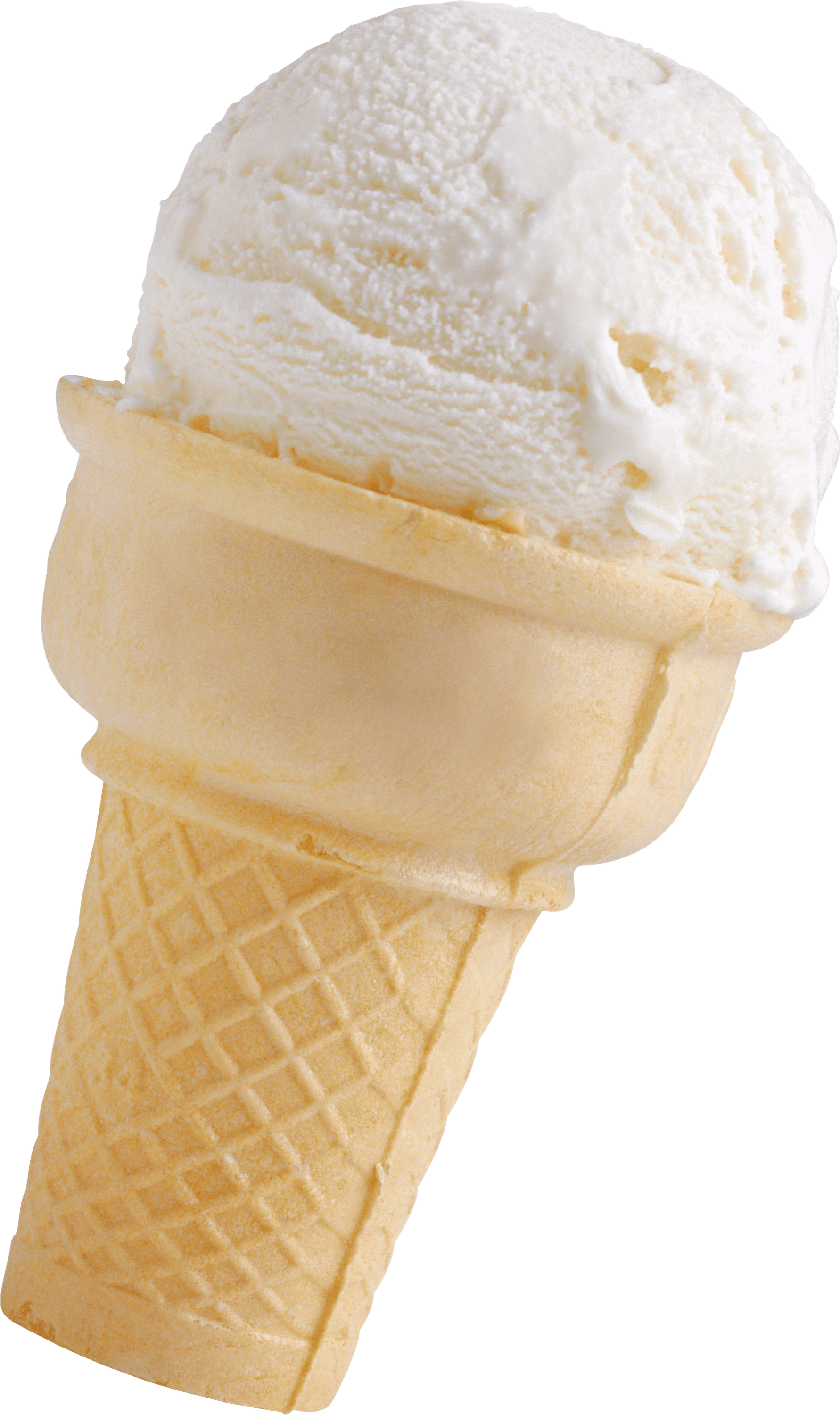 Vanilla Ice Cream Cone Transparent PNG