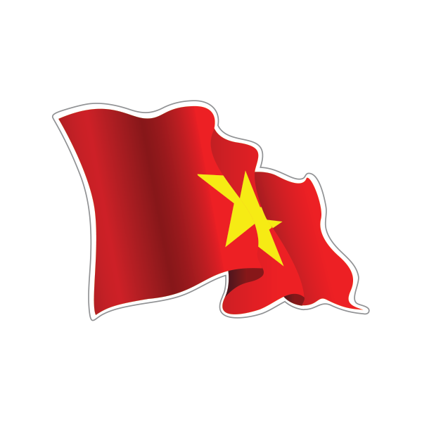 Vietnam Flag Waving Background PNG Image