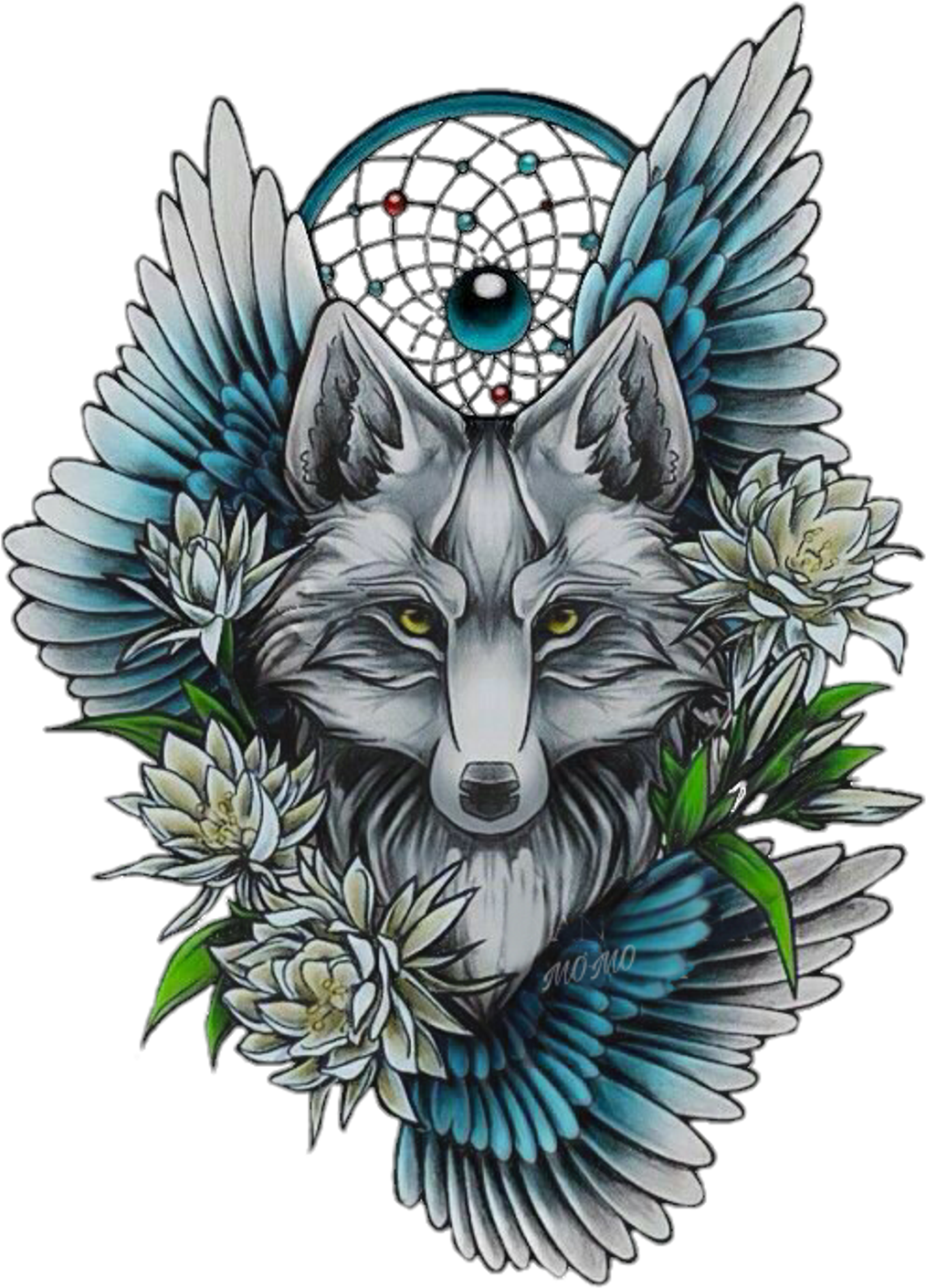 Wolf Tattoo Image transparente
