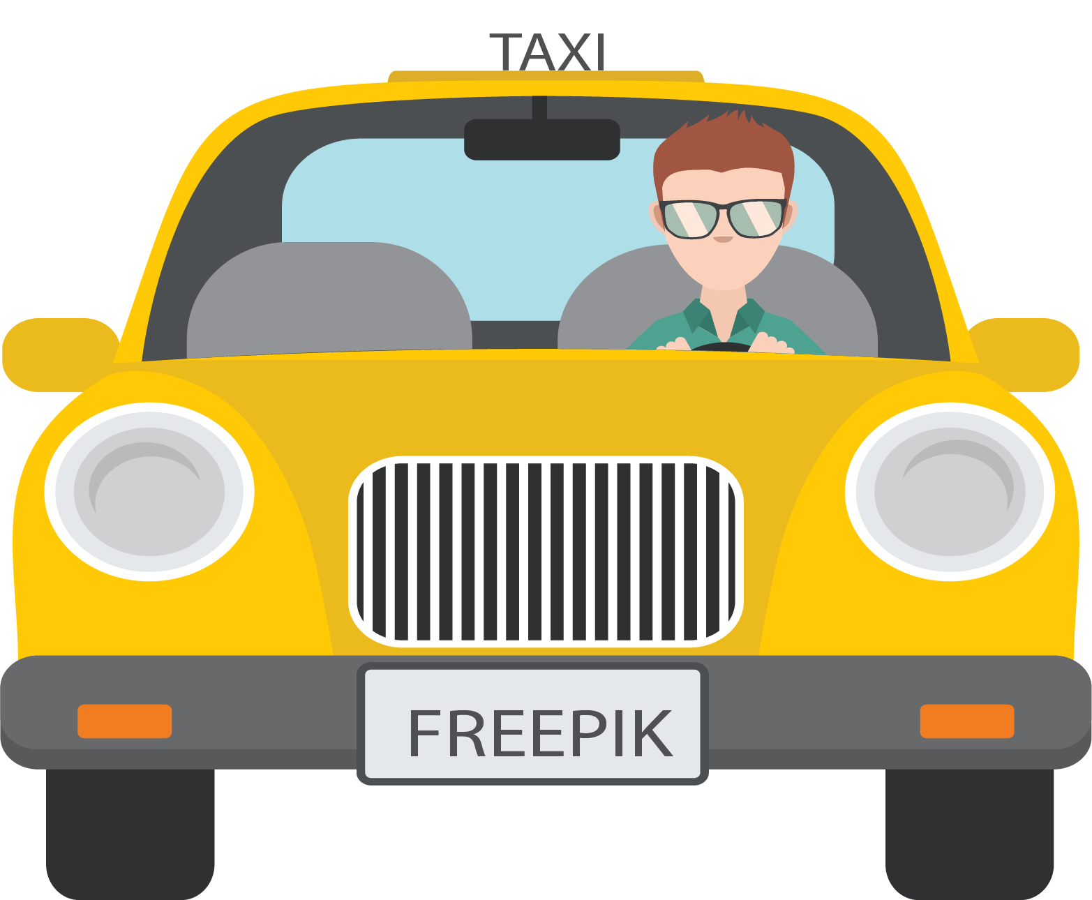 Yellow Taxi Cab PNG Clipart Background