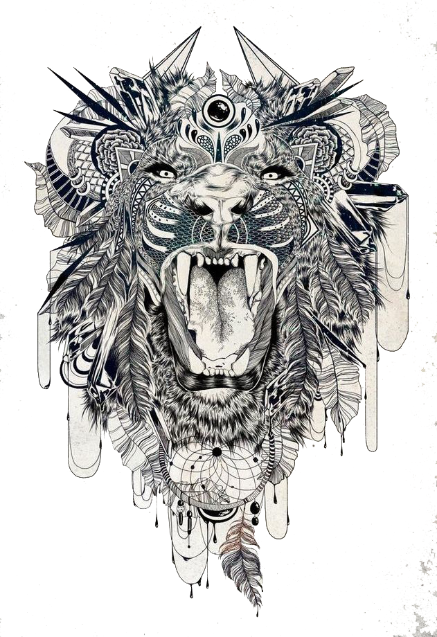 Lion Tattoo PNG Free File Download