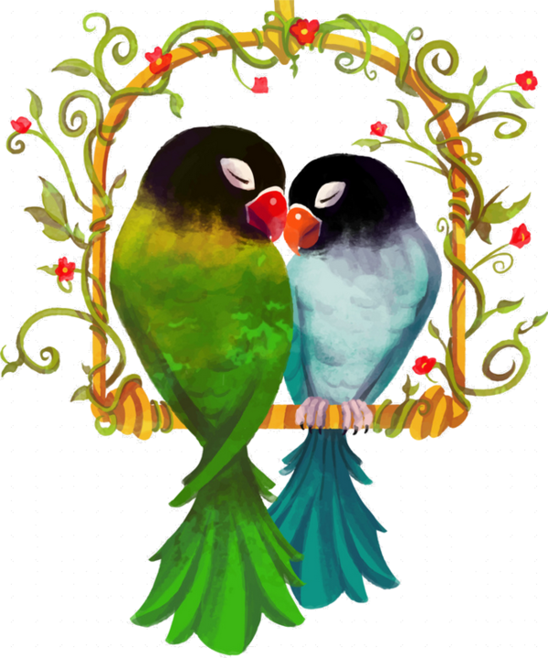 Lovebirds PNG Clipart Background